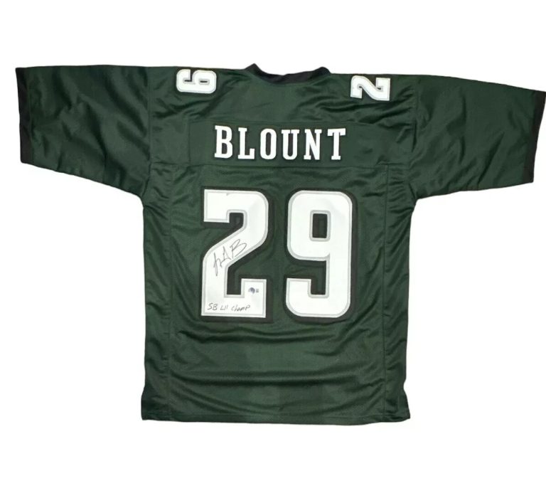 LeGarrette Blount Signed Eagles Custom Jersey SB LII Champ Beckett Wit BAS COA