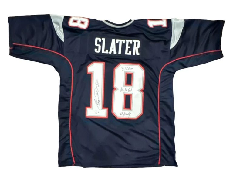 Matthew Slater Signed Patriots Custom Jersey w/ 3x Ins Beckett Witness BAS COA