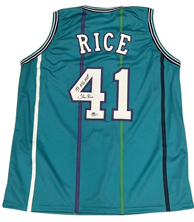 Glen Rice Signed Hornets Custom Jersey w/ 97 ASG MVP Beckett Witness BAS COA