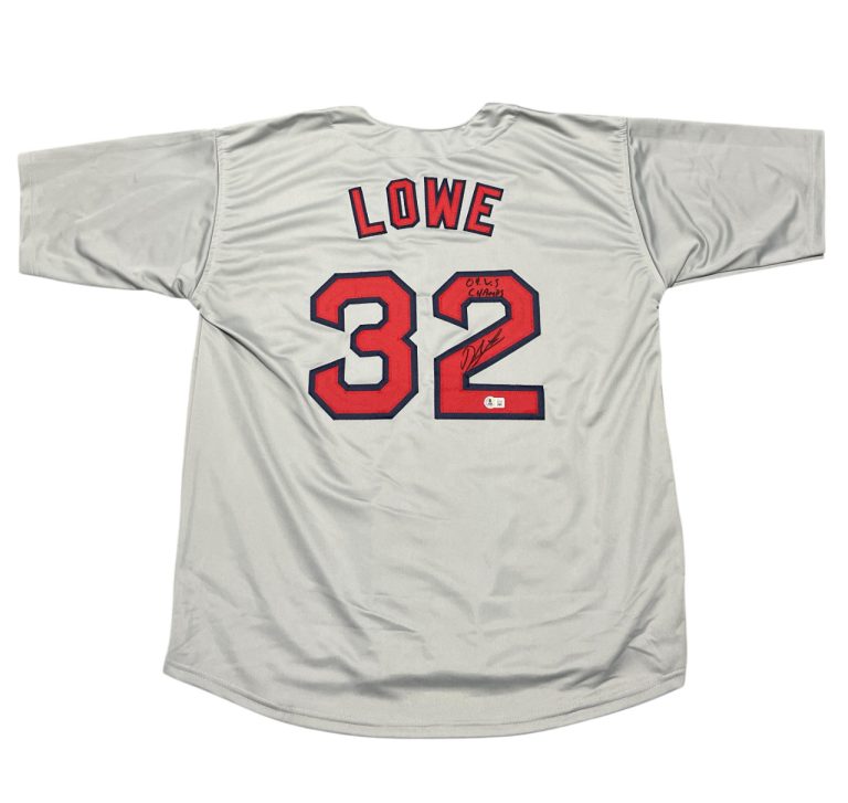 Derek Lowe Signed Boston Red Sox Custom Jersey w/ 04 WS Champs Beckett BAS COA