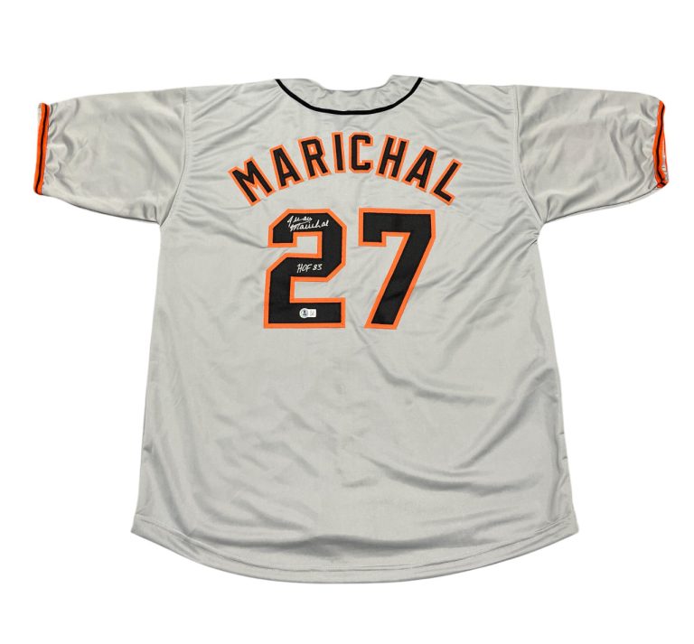 Juan Marichal Signed Giants Custom Grey Jersey w/ HOF 83 Beckett Wit BAS COA
