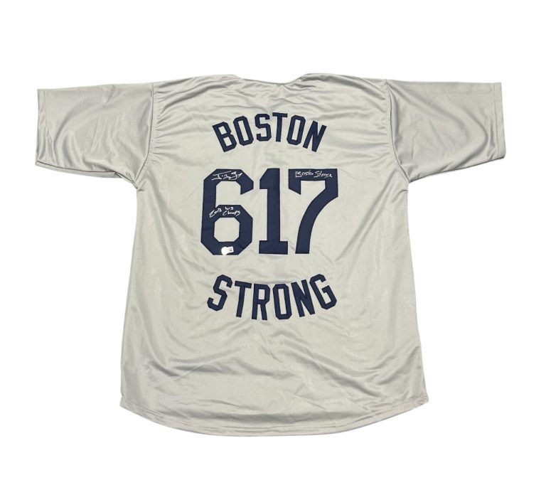 Jonny Gomes Signed Boston Strong Custom Jersey w/ 2 Ins Beckett Witness BAS COA