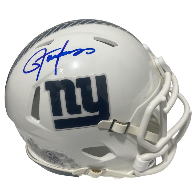 Lawrence Taylor Signed NY Giants Salute 24 Mini Helmet Beckett Witness BAS COA
