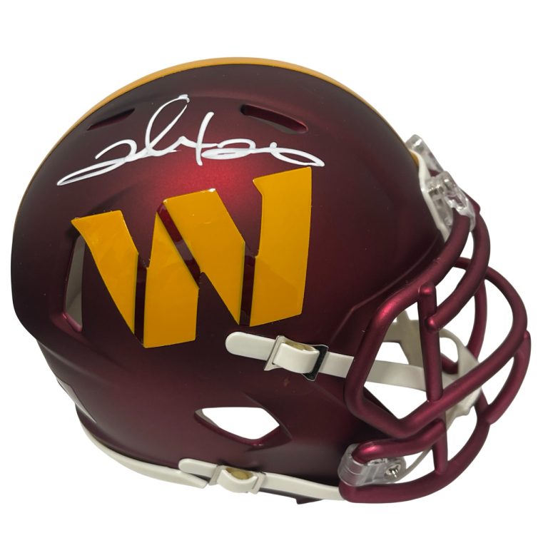 Clinton Portis Signed Washington Speed Mini Helmet Beckett Witness BAS COA