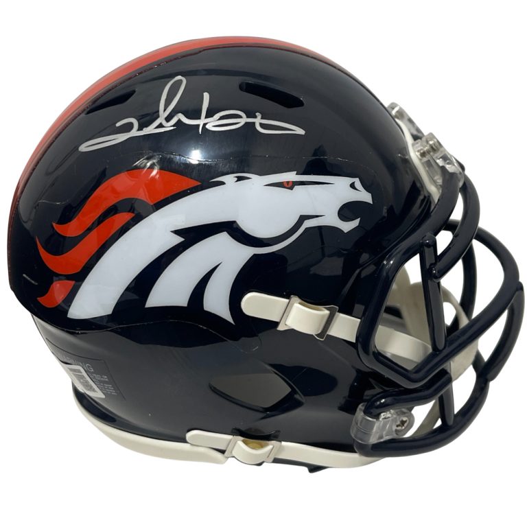 Clinton Portis Signed Broncos Speed Mini Helmet Beckett Witness BAS COA