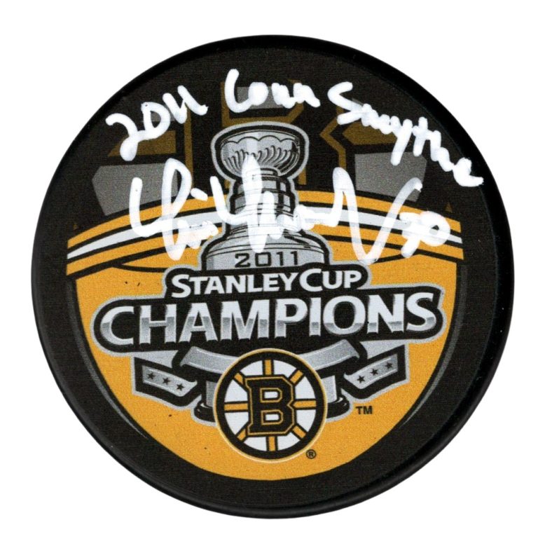 Tim Thomas Signed 2011 Stanley Cup Puck w/ Conn Smythe Beckett Witness BAS COA