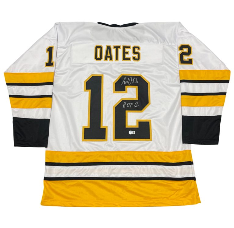 Adam Oates Signed Bruins Custom Jersey w/ HOF 12 Beckett Witness BAS COA