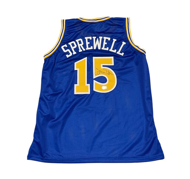 Latrell Sprewell Signed Custom Golden State Jersey Beckett Witness BAS COA