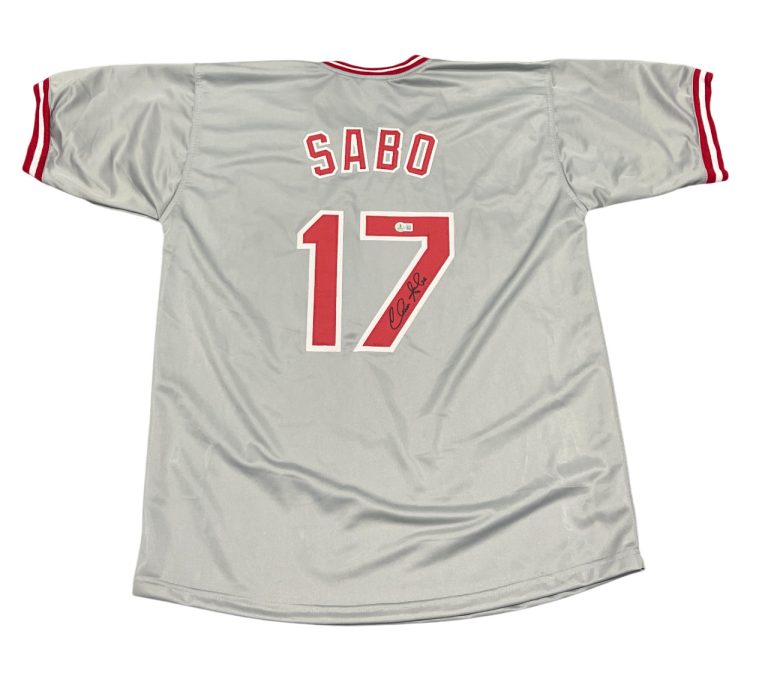 Chris Sabo Signed Autographed Cincinnati Reds Custom Jersey Beckett BAS COA