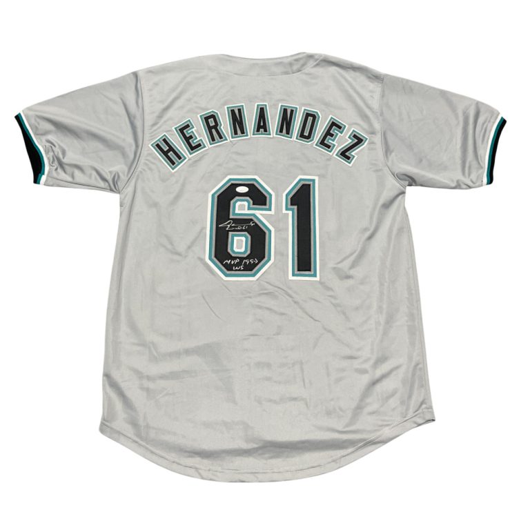 Livan Hernandez Signed Florida Marlins Custom Jersey w/ MVP 1997 WS JSA COA