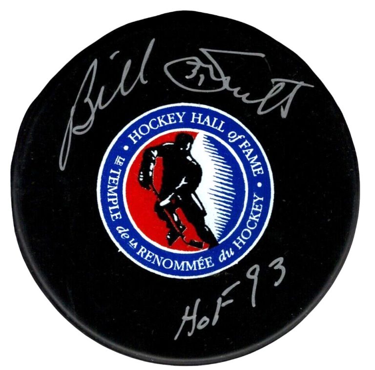 Billy Smith Signed HOF Puck w/ HOF 93 Beckett Witness BAS COA Islanders