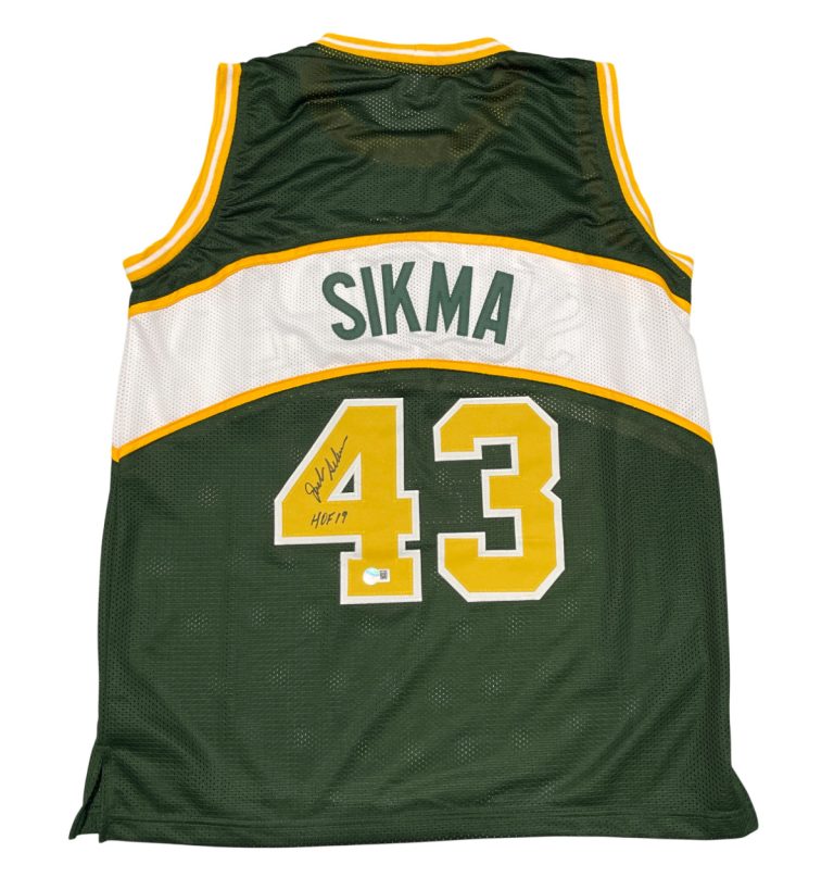 Jack Sikma Signed Seattle Sonics Custom Jersey w/ HOF 19 Beckett Witness BAS COA