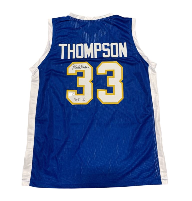 David Thompson Signed Denver Nuggets Custom Jersey w/ HOF 96 Beckett Wit BAS COA