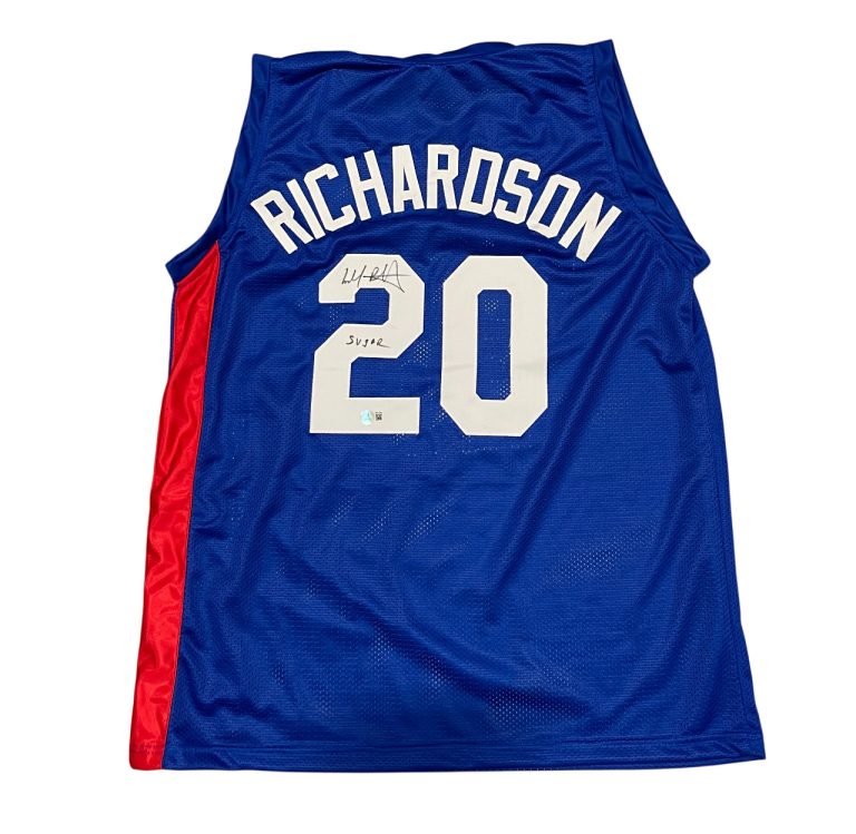 Micheal Ray Richardson Signed Sugar Nets Custom Jersey Insc Beckett W BAS COA