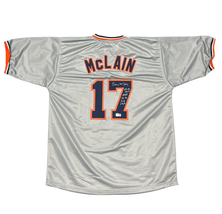 Denny McLain Signed Detroit Tigers Custom Jersey w/ 3 Insc Beckett Wit BAS COA