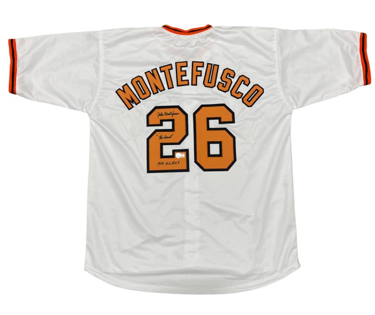 John Montefusco Signed SF Giants Custom Jersey w/ 2 Insc ROY Beckett Wit BAS COA
