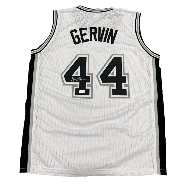 George Gervin Signed San Antonio Spurs Custom Jersey  Beckett Witness BAS COA
