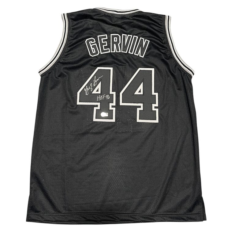 George Gervin Signed San Antonio Spurs Custom Jersey w/ HOF 96 Beckett W BAS COA