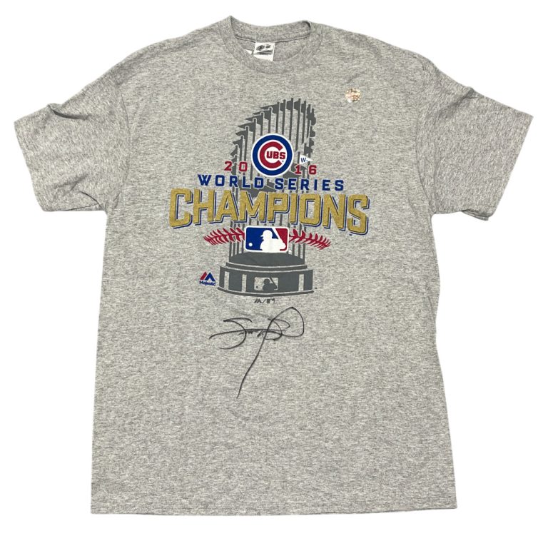 Sammy Sosa Signed 2016 Chicago Cubs World Series Champions Shirt Beckett BAS COA