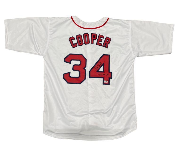 Scott Cooper Signed Boston Red Sox Custom Jersey w/ 93-94 AS Beckett Wit BAS COA