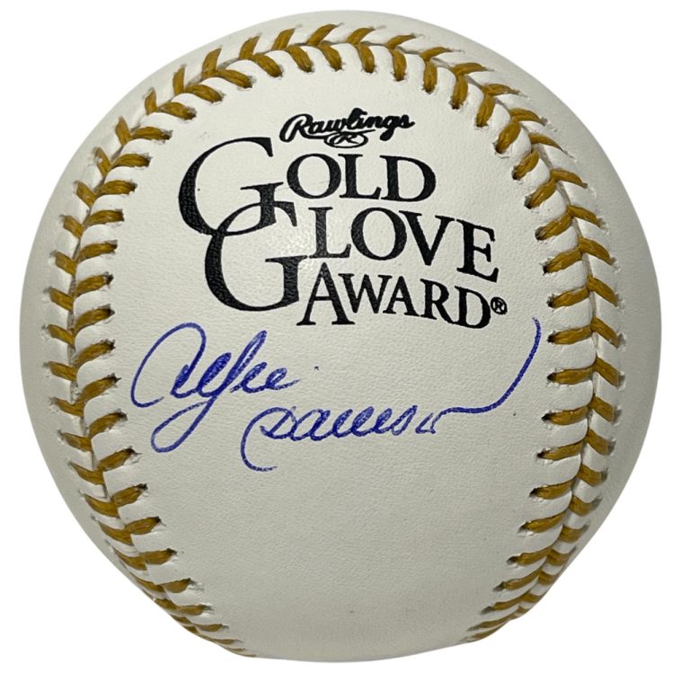Andre Dawson Signed Rawlings Gold Glove Baseball Beckett Witness BAS COA