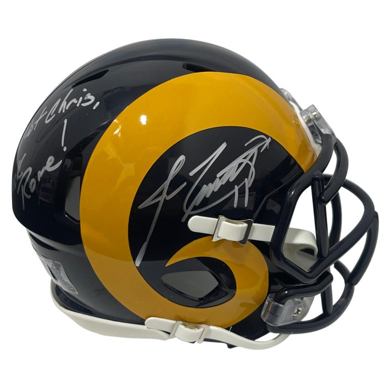 Jim Everett Signed Rams TB Mini Helmet Not Chris F**K Jim Rome Beckett W BAS COA