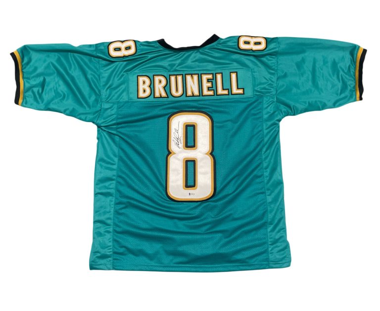 Mark Brunell Signed Jacksonville Jaguars Custom Jersey Beckett Witness BAS COA