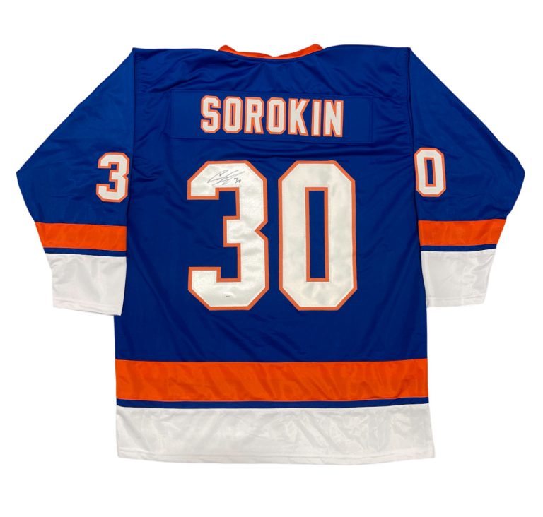 Ilya Sorokin Signed Autographed New York Islanders Custom Jersey JSA COA