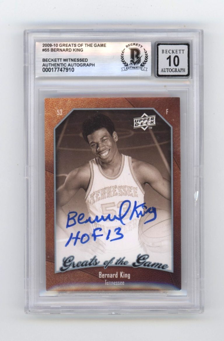 Bernard King 2009 UD Greats of the Game #55 Signed w/HOF 13 Beckett BGS 10 Auto