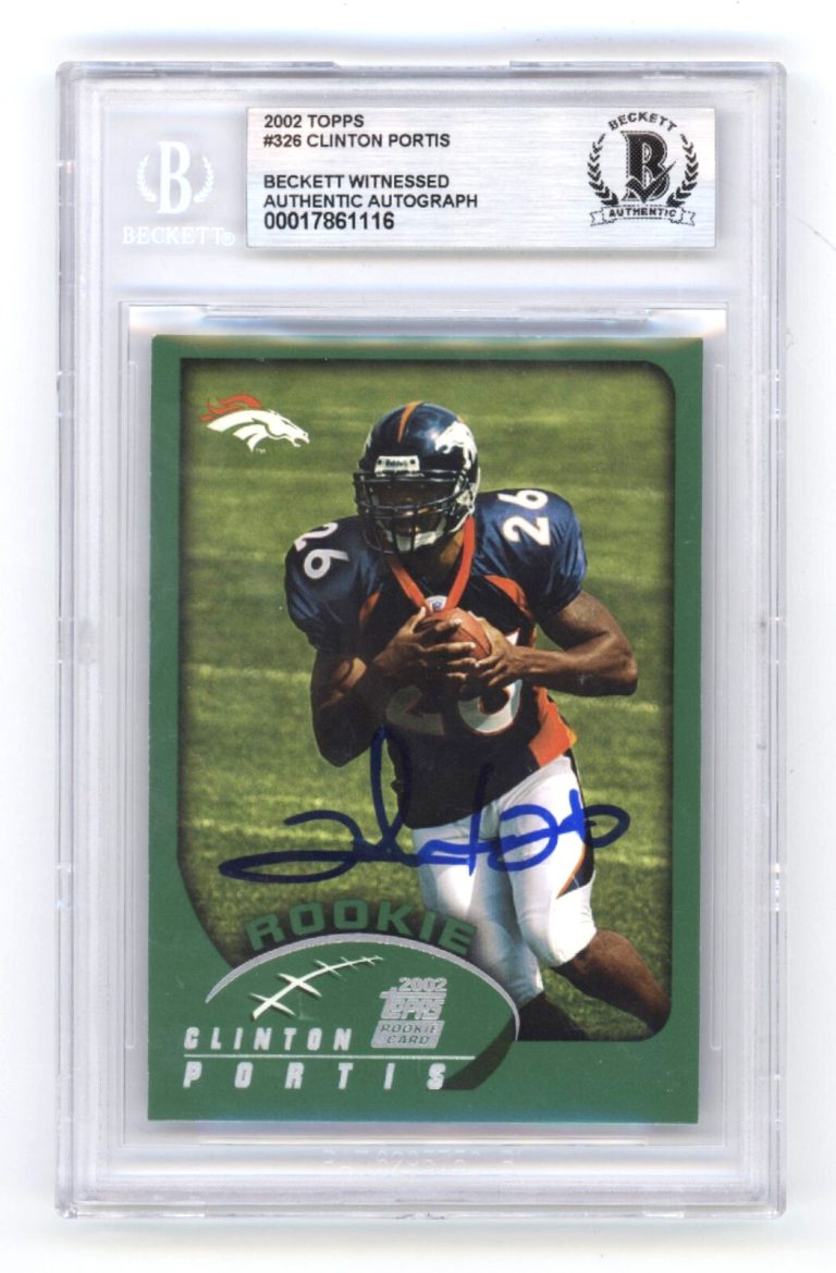 Clinton Portis 2002 Topps #326 Rookie RC Signed Beckett BGS BAS Auto Broncos