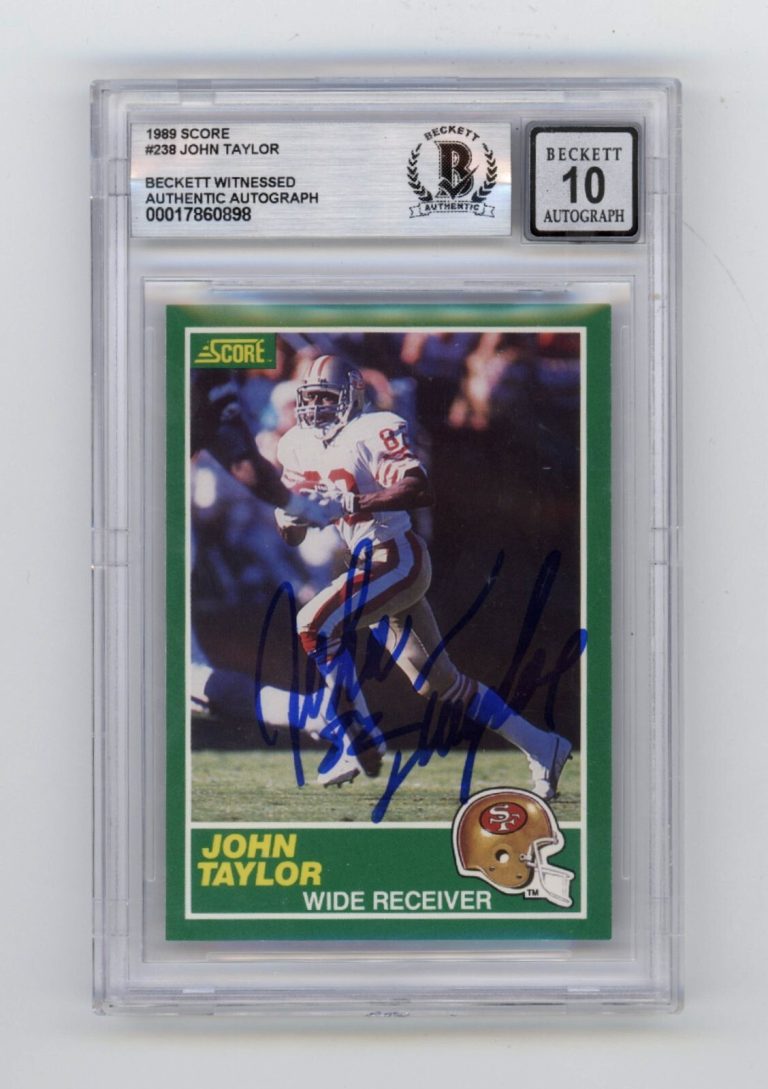 John Taylor 1989 Score #238 RC Signed Beckett BGS 10 Auto San Francisco 49ers