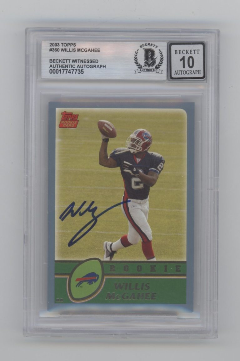 Willis McGahee 2003 Topps #360 RC Signed Beckett BGS 10 Auto Buffalo Bills