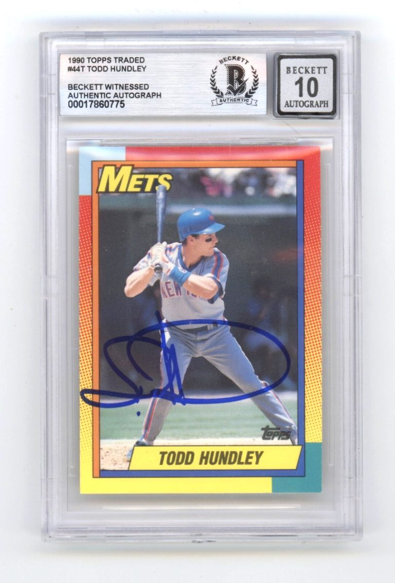 Todd Hundley 1990 Topps Traded #44T RC Signed Beckett BGS 10 Auto Mets