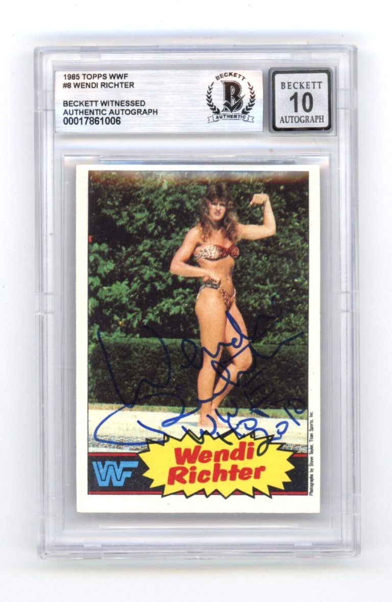 Wendi Richter 1985 Topps WWF #8 RC Signed w/ WWF HOF 2010 Beckett BGS 10 Auto