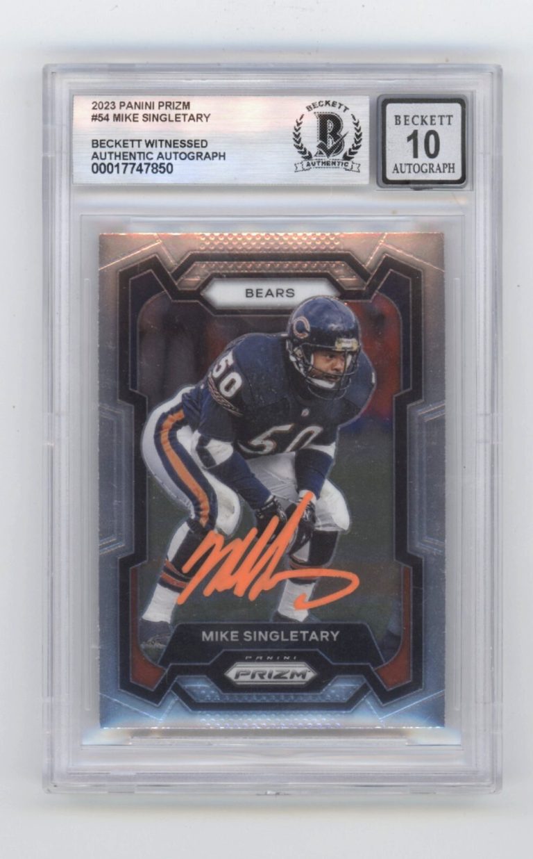 Mike Singletary 2023 Panini Prizm #54 Signed Beckett BGS 10 Auto Bears