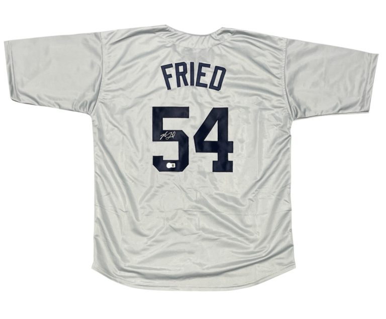 Max Fried Signed New York Yankees Custom Jersey Beckett Witness BAS COA