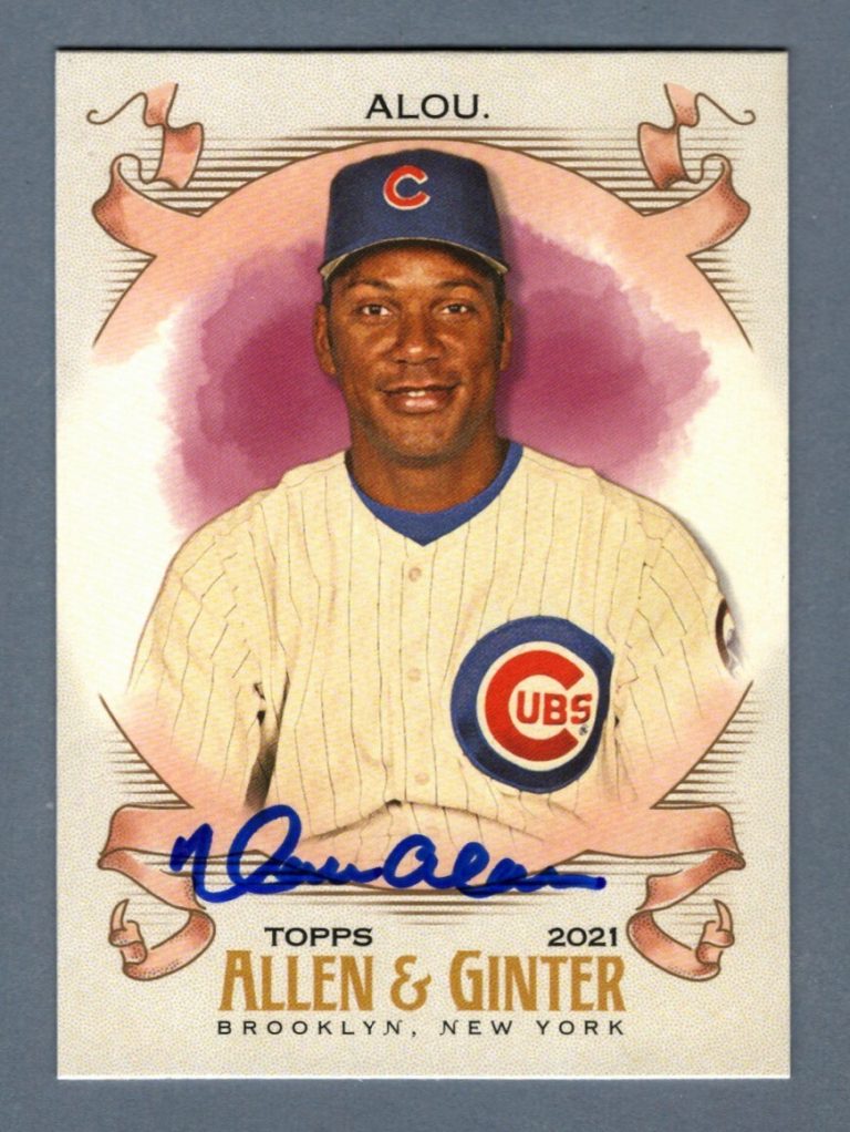 Moises Alou Signed 2021 Topps Allen & Ginter SP #321 LSCM COA Chicago Cubs
