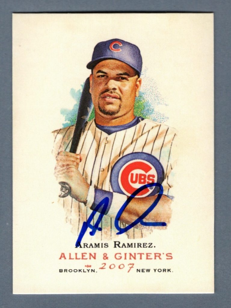 Aramis Ramirez Signed 2007 Topps Allen & Ginter #121 LSCM COA Chicago Cubs