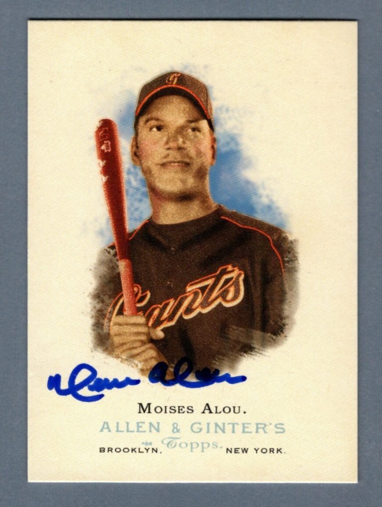 Moises Alou Signed 2006 Topps Allen & Ginter #49 LSCM COA San Francisco Giants