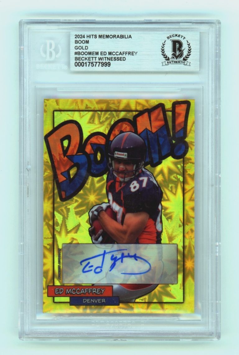 Ed McCaffrey 2024 Hits Memorabilia BOOM Gold /10 Signed BGS BAS Auto Denver