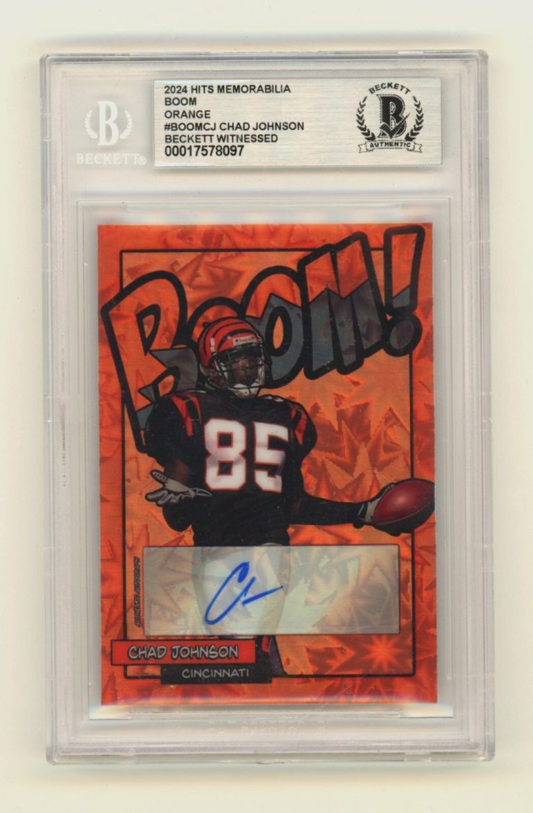 Chad Johnson 2024 Hits Memorabilia BOOM Orange /5 Signed BGS BAS Auto Cincinnati