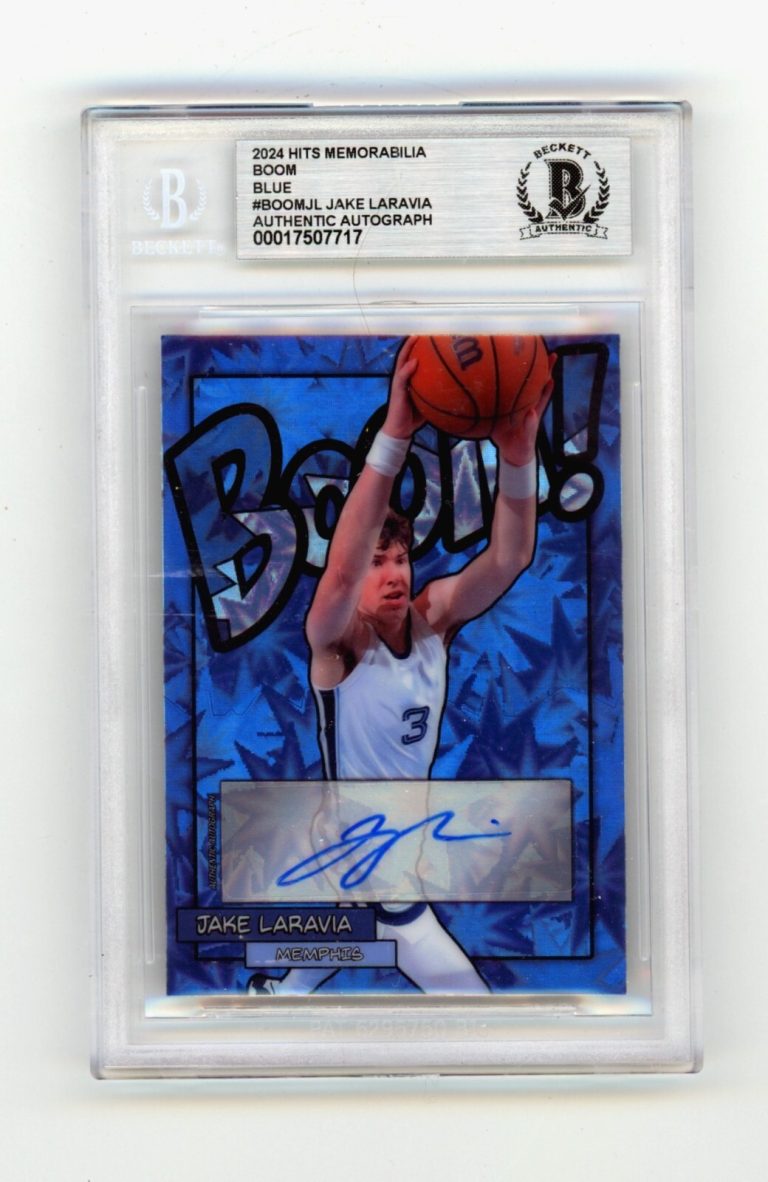 Jake LaRavia 2024 Hits Memorabilia BOOM Blue JSY 3/3 Signed BGS BAS Auto Memphis
