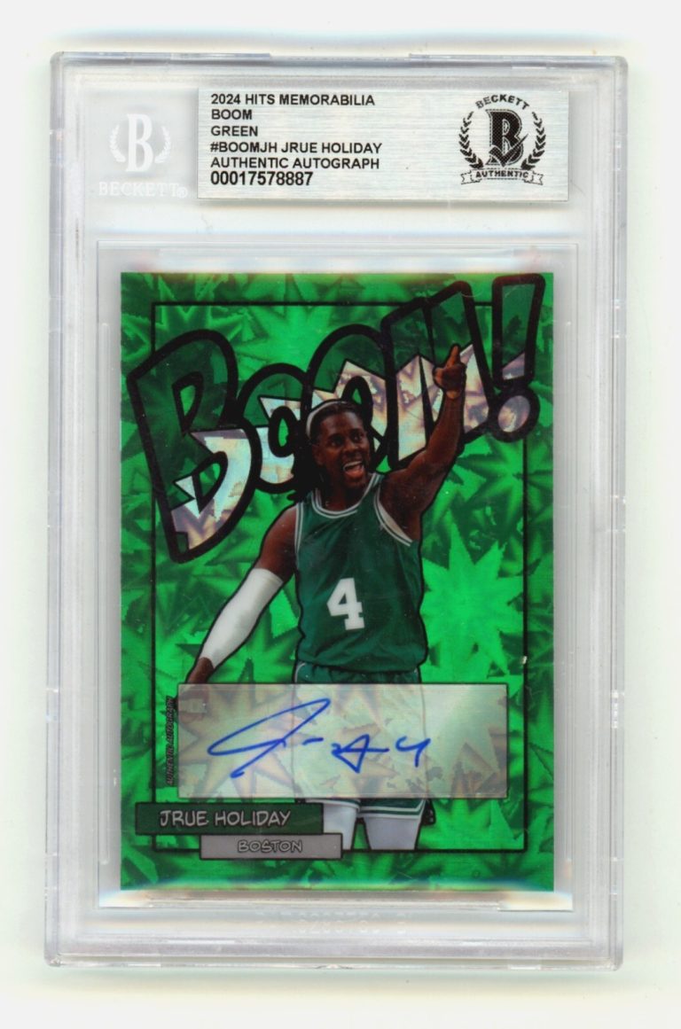 Jrue Holiday 2024 Hits Memorabilia BOOM Green /4 Signed BGS BAS Auto Boston