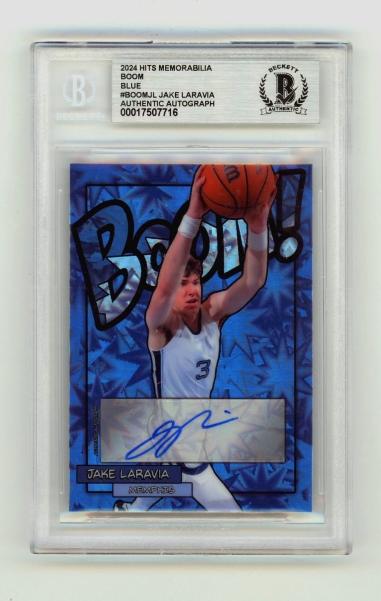 Jake LaRavia 2024 Hits Memorabilia BOOM Blue /3 Signed BGS BAS Auto Memphis