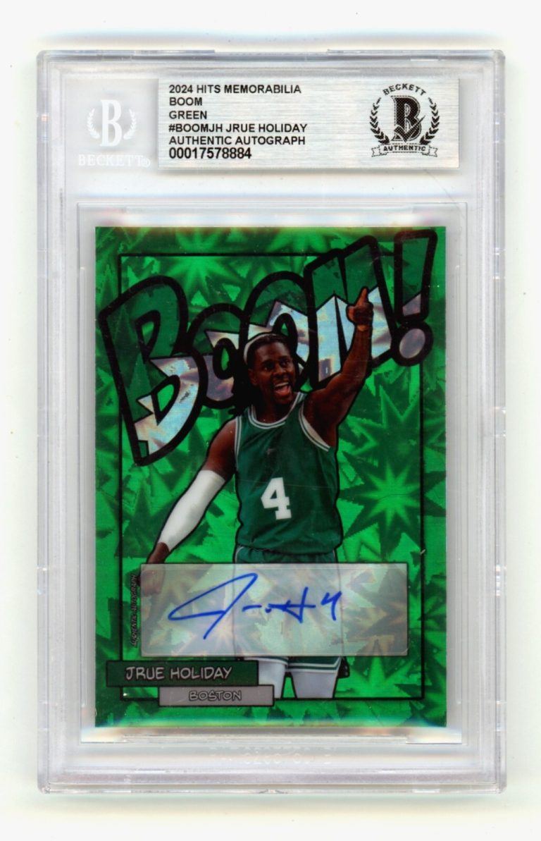 Jrue Holiday 2024 Hits Memorabilia BOOM Green JSY # 4/4 Signed BGS BAS Auto