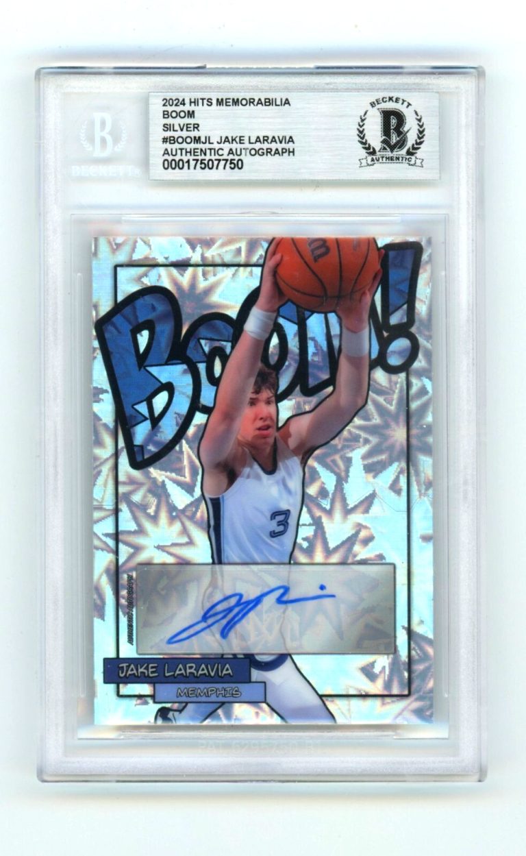 Jake LaRavia 2024 Hits Memorabilia BOOM Silver Signed BGS BAS Auto Memphis