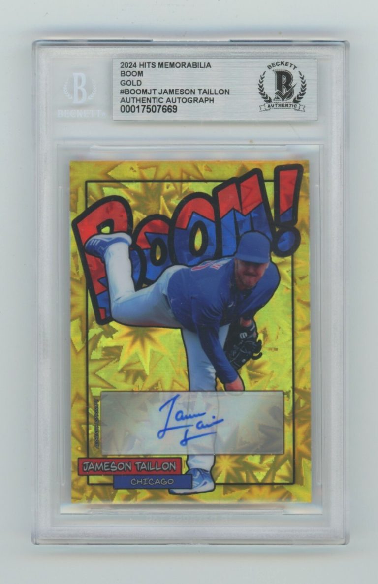 Jameson Taillon 2024 Hits Memorabilia BOOM Gold /10 Signed BGS BAS Auto Chicago