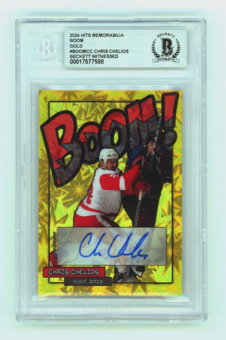 Chris Chelios 2024 Hits Memorabilia BOOM Gold /10 Signed BGS BAS Auto Detroit
