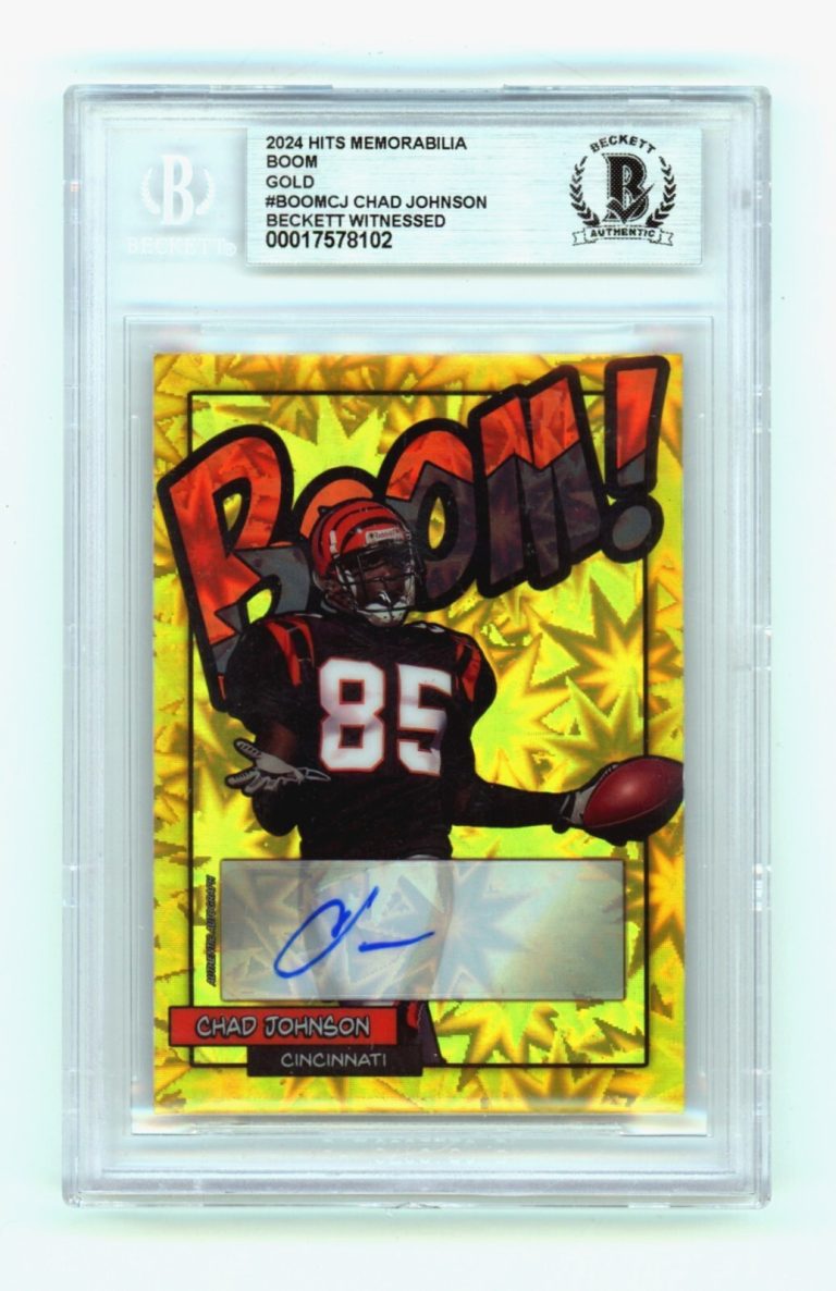 Chad Johnson 2024 Hits Memorabilia BOOM Gold /10 Signed BGS BAS Auto Cincinnati