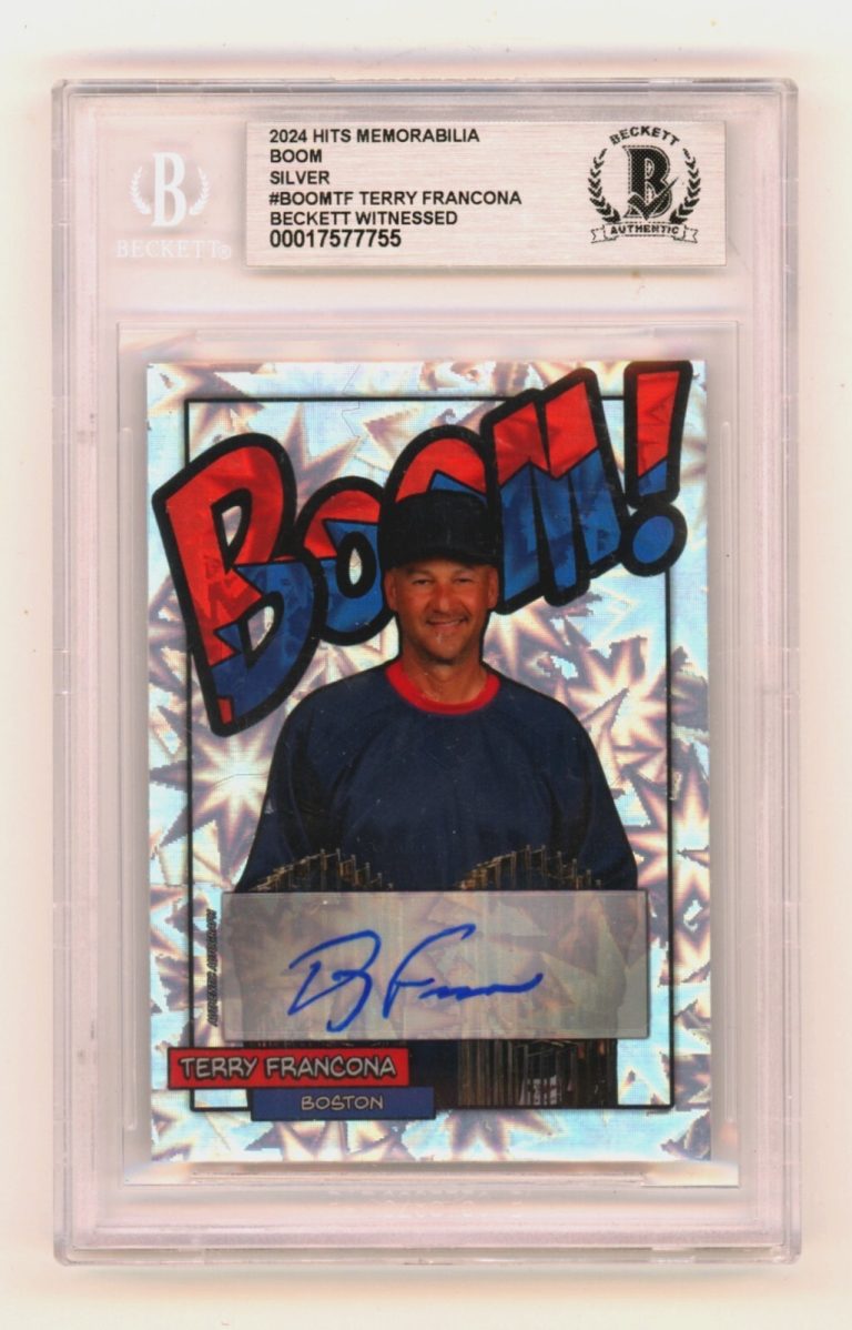 Terry Francona 2024 Hits Memorabilia BOOM Silver Signed BGS BAS Auto Red Sox